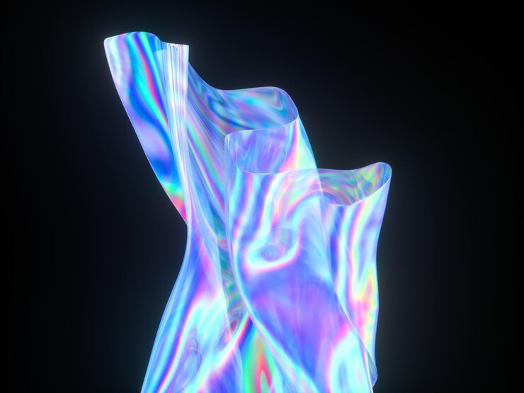 Photo beauty fashion smooth elegant holographic glossy cloth.