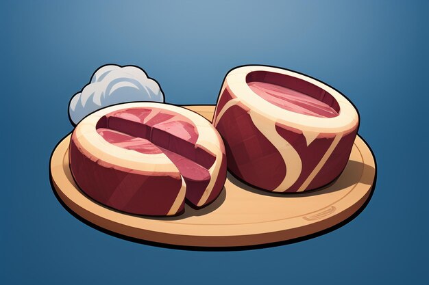 Beef western food UI icon game prop design gourmet steak style 3D c4d elemento di rendering dei cartoni animati