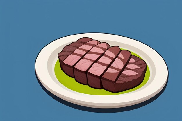 Beef western food UI icon game prop design gourmet steak style 3D c4d elemento di rendering dei cartoni animati