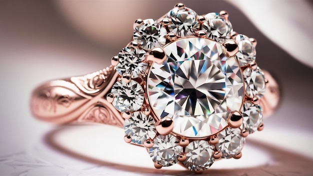 Bel anello di fidanzamento con diamanti.
