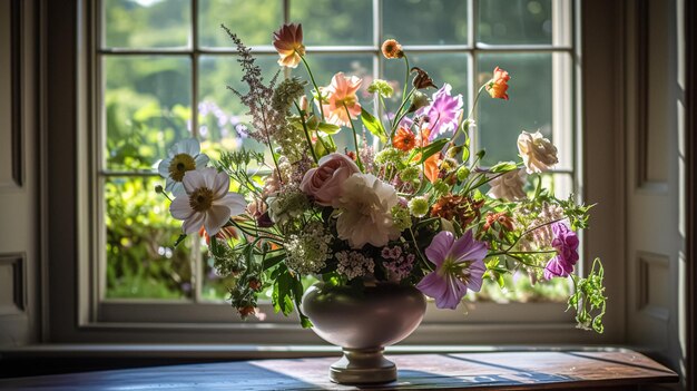 Bel bouquet di fiori in vaso Arranco floreale