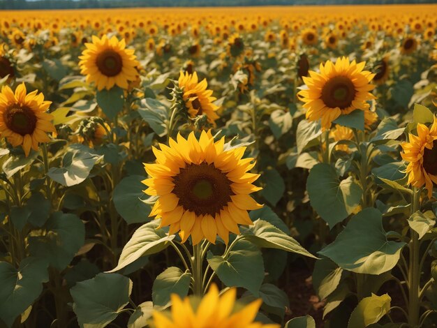 Bel campo di girasoli