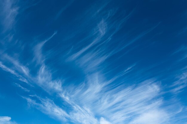 Bel cielo azzurro con insolite nuvole bianche