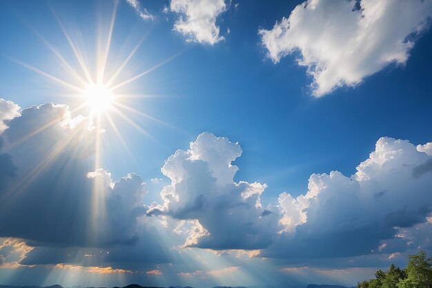 Bel cielo con il raggio del sole