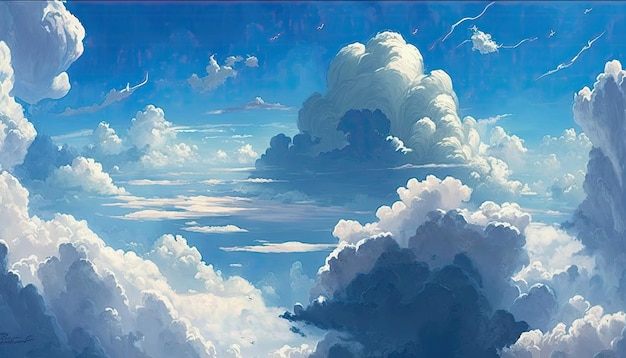 Bel cielo con nuvole ipnotizzanti IA generativa