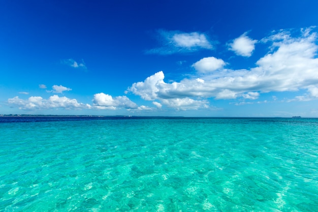 Bel cielo e mare blu. spiaggia tropicale