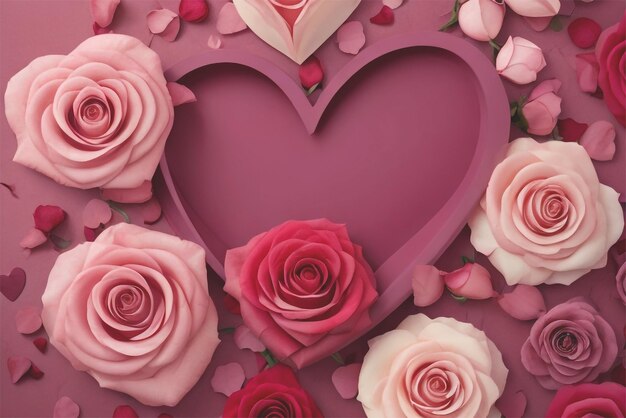 Bel concetto di San Valentino con rose e amore