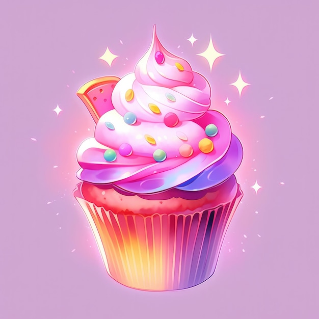 Bel disegno di illustrazione di cupcake