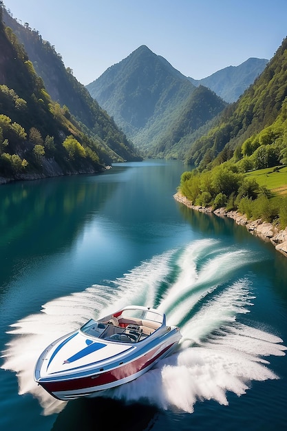 Bel lago e colline per barche veloci