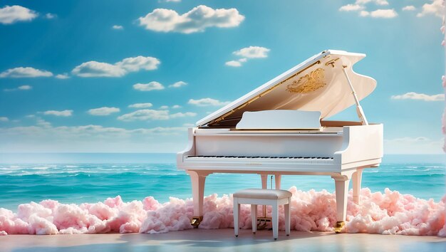 Bel pianoforte nel mare idilliaco