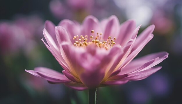 Bel primo piano del fiore di crisantemo rosa Focalizzazione selettiva