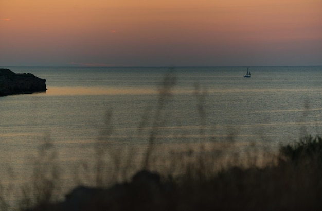 Bel tramonto sul mare Capo Fiolent Sebastopoli Crimea