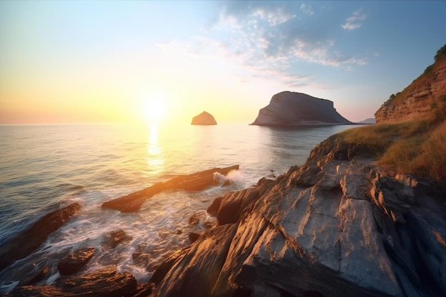 Bel tramonto sul mare Crimea Ucraina Europa