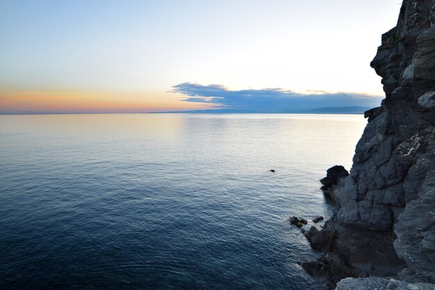 bel tramonto sul mare in Liguria a Camogli