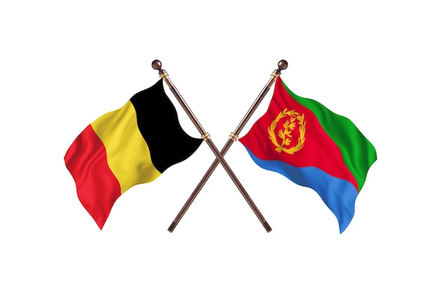 Belgio contro Eritrea due bandiere di paesi Background