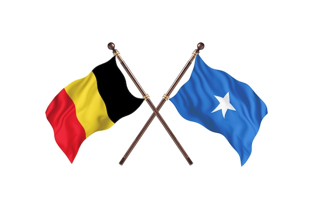 Belgio contro la Somalia due paesi bandiere Background