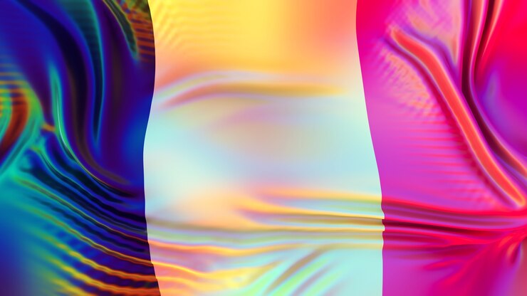 Belgium flag with LGBT rainbow reflections.
