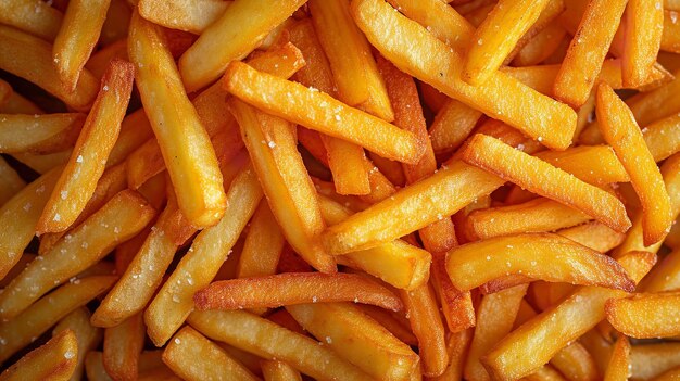 Belgiun patatine fritte vista dall'alto anche conosciute come patatine francesi uno sfondo vibrante AI generativa
