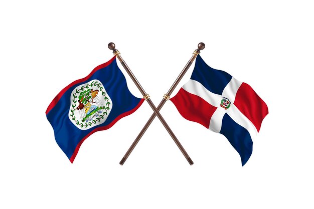 Belize contro la Repubblica Dominicana due paesi bandiere Background