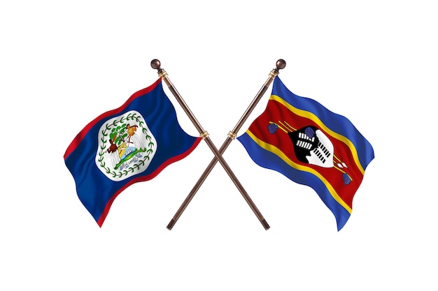Belize contro Swaziland due paesi bandiere sfondo