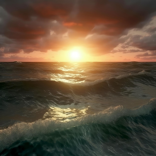 Bella alba in mare