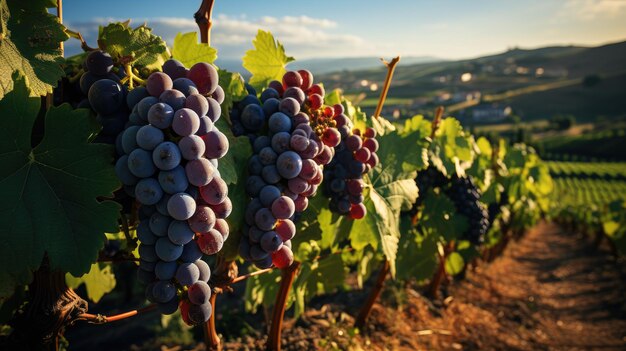 Bella appetito succosi grappoli di uva Il tema di uno stile di vita sano e una corretta alimentazione sana