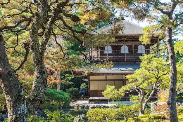 Bella architettura al tempio di Silver Pavillion Ginkakuji