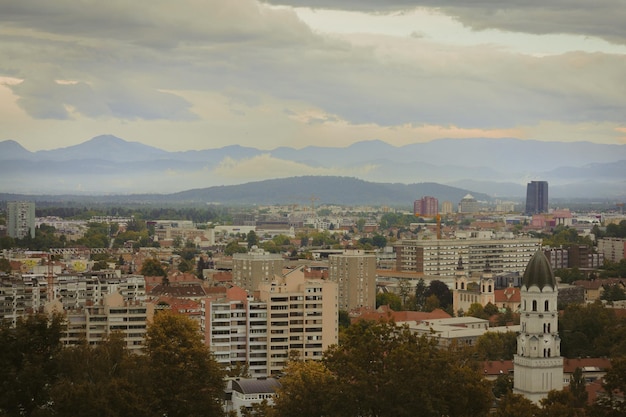 Bella architettura del centro di Lubiana Slovenia Capitale verde d'Europa