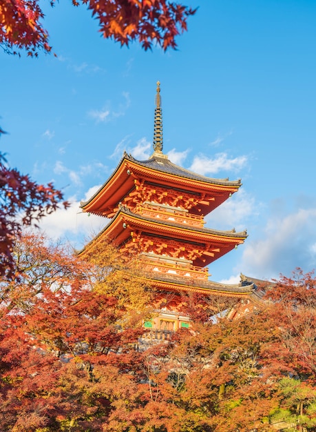 Bella architettura in tempio Kyoto di Kiyomizu-dera ,.