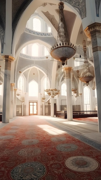 Bella architettura interna di una moschea islamica