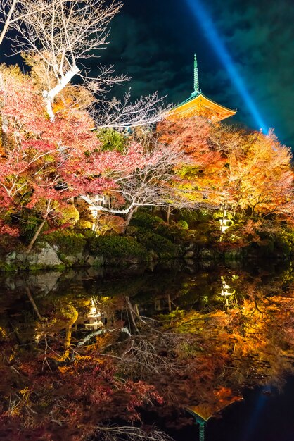 Bella architettura nel tempio Kyoto di Kiyomizu-dera.