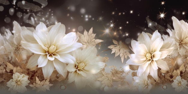 Bella astratta beige e bianco notte foto disegno floreale sfondo banner bella Generative AI AIG32