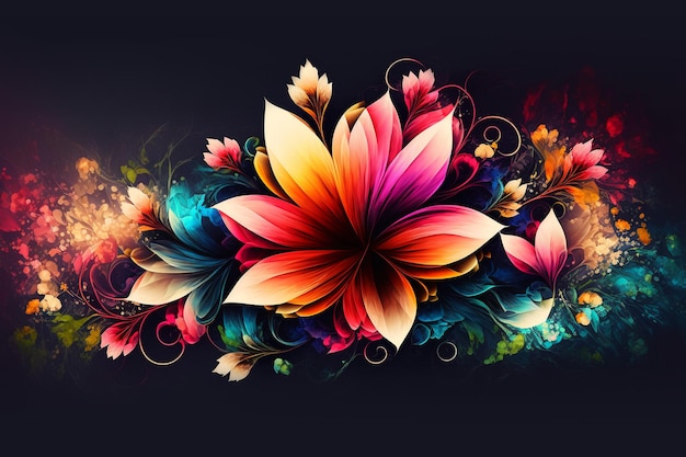 Bella astratta colorata Flower Design ai sfondo