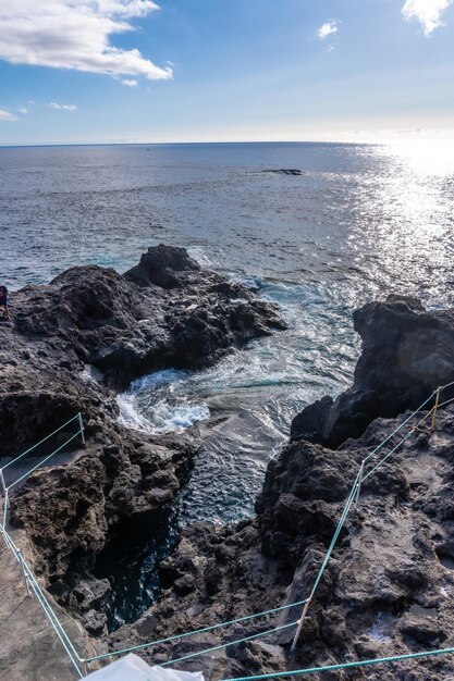 Bella baia nell'isola di Puerto de Puntagorda di La Palma Isole Canarie Spagna