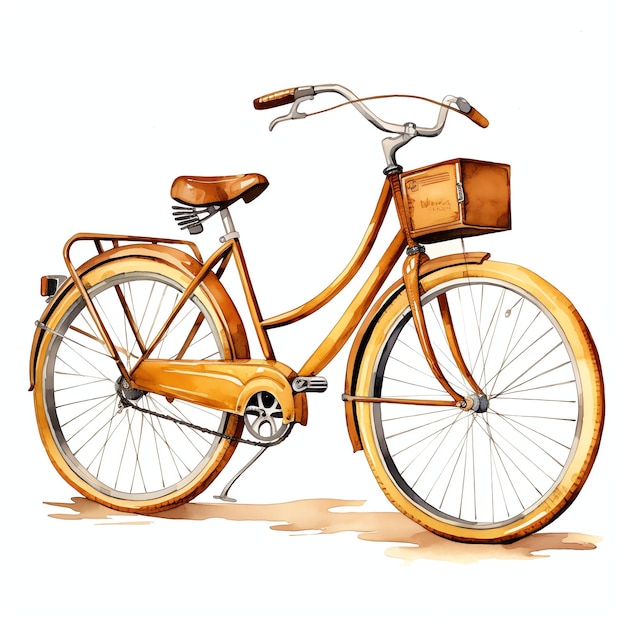 bella bicicletta d'epoca Rustico cottagecore acquerello accogliente clipart illustrazione