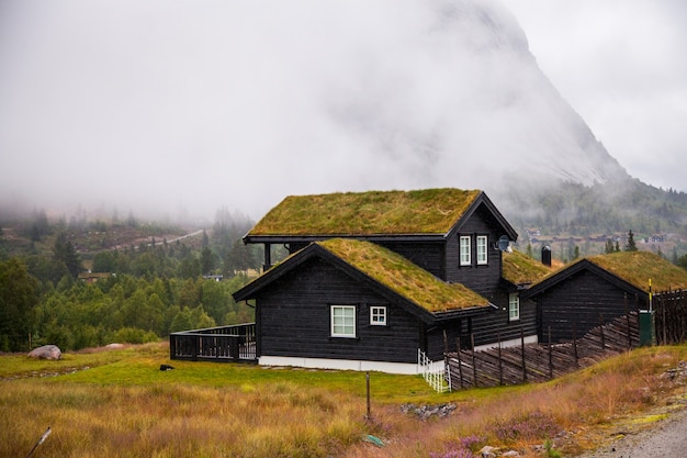 Bella casa di campagna in Norvegia. Cottage da sogno in natura.