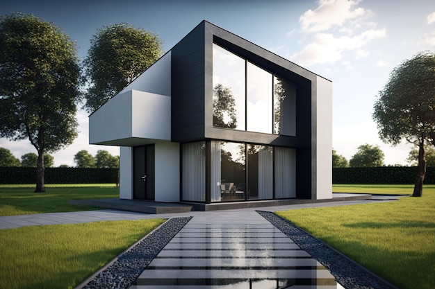 Bella casa minimalista moderna