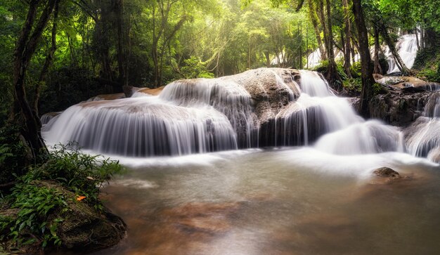 Bella cascata nella foresta profonda, Pha Tat Waterfall