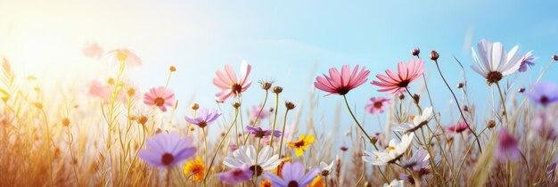 Bella celebrazione fiori di primavera su sfondo pastello Concetto compleanno Giorno delle Madri Giorno delle Donne 8 marzo Sfondo fiore di Pasqua di primavera Disegno della carta di auguri di Pasqua