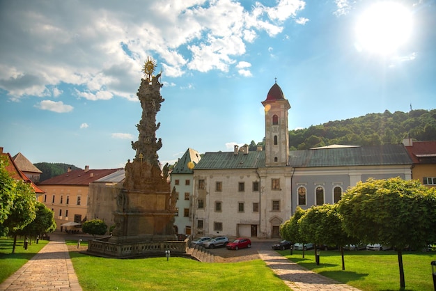 Bella città mineraria storica nell'Europa centrale, Kremnica, Slovacchia.