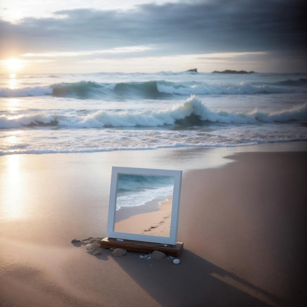 bella cornice sulla spiaggia di sabbia tramonto bellissimo