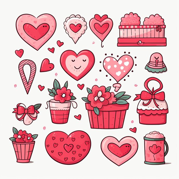 Bella decorazione di San Valentino Clipart di decorazioni carine di San Valentino