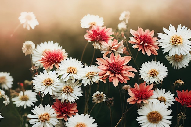 Bella disposizione piatta di splendidi fiori