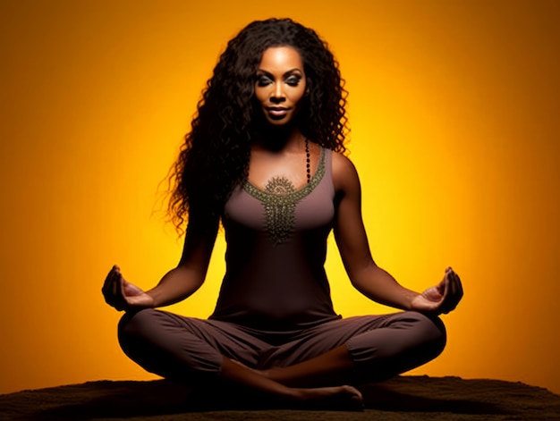 Bella donna africana che medita