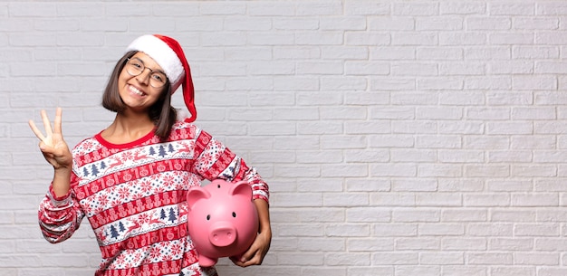 Bella donna con cappello santa