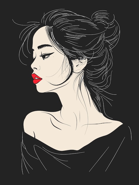 Bella donna Illustrazione vettoriale in stile grunge