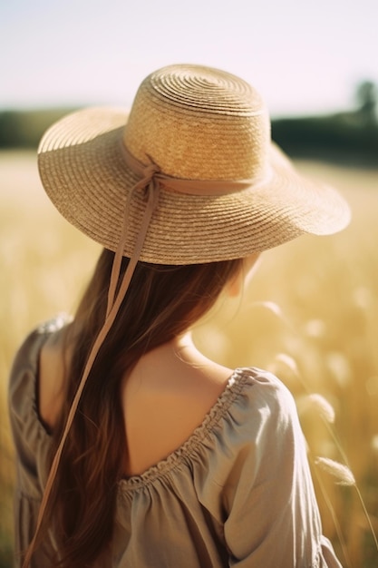 Bella donna in estate con un cappello