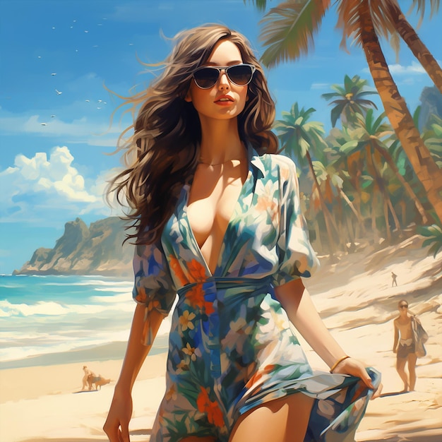 Bella donna sulla spiaggia