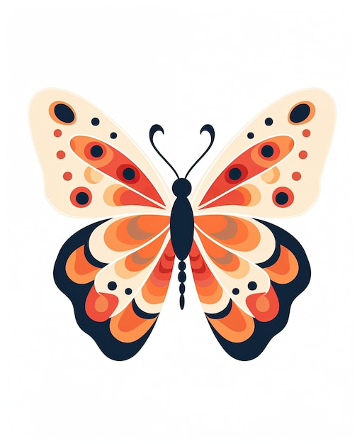 Bella farfalla isolata su sfondo bianco Illustrazione vettoriale