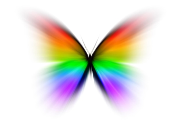 Bella farfalla multicolore isolata su sfondo bianco